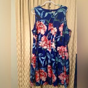 Dress Barn Tropical Print A-Line Dress, Size 22W